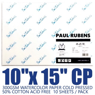 Paul Rubens Watercolor Paper in Bulk 50% Cotton Acid-Free Paper for  Painting Sketching 20 Sheets 300gsm