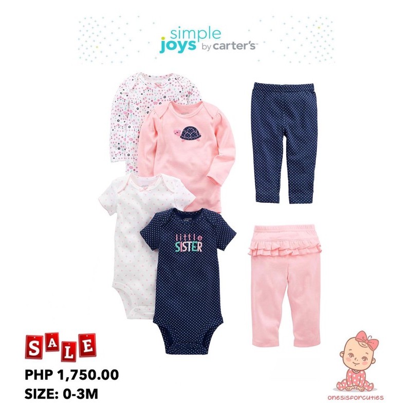 Simple Joys by Carter's Baby 6-Piece Bodysuits (Short and Long Sleeve) and  Pants Set