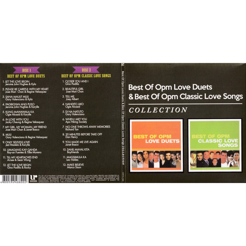 Best Of Opm Love Duets And Best Of Opm Classic Love Songs Collection Shopee Philippines 