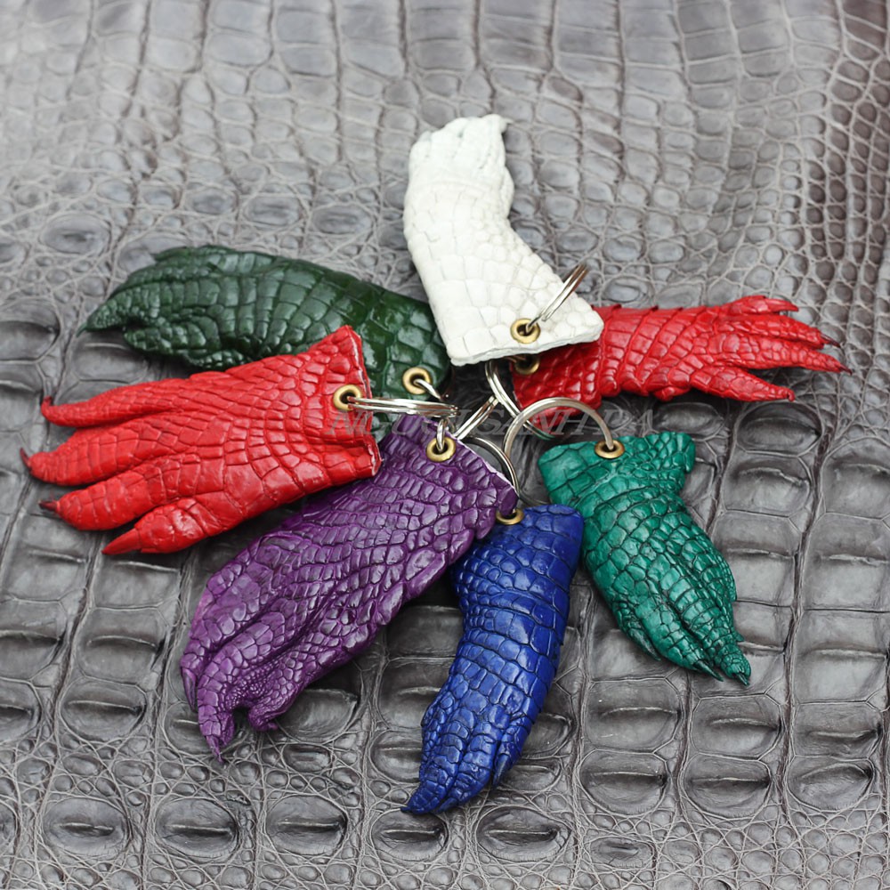 Leather Connoisseur genuine crocodile leather foot keychain | Shopee ...