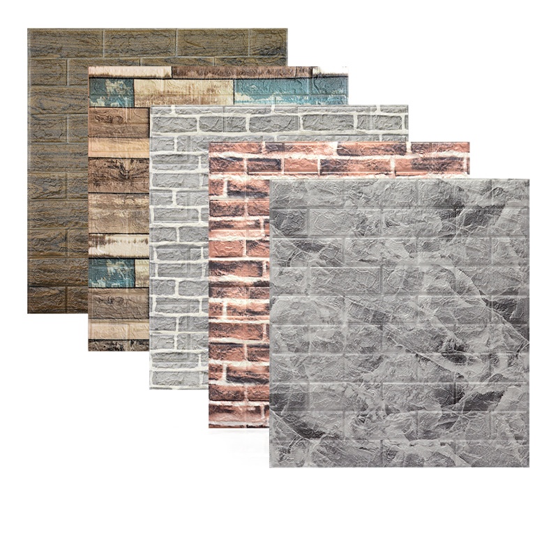 Wall paper Foam Bricks Self Adhensive 3D Retro Stickers Wallpaper ...
