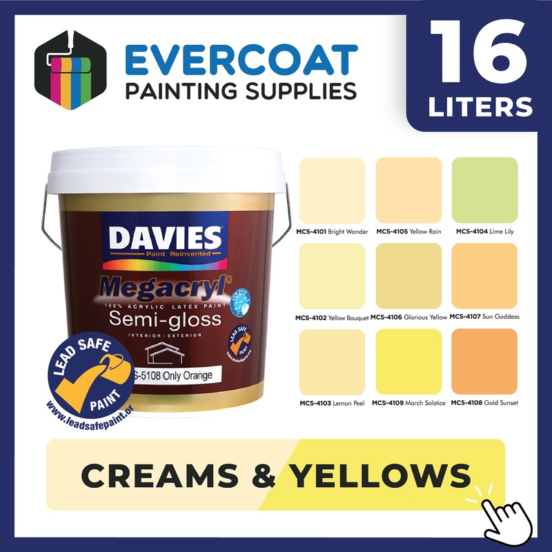 Davies Megacryl MCS Semi-Gloss, 100% Acrylic Latex, 70 Colors, Water ...