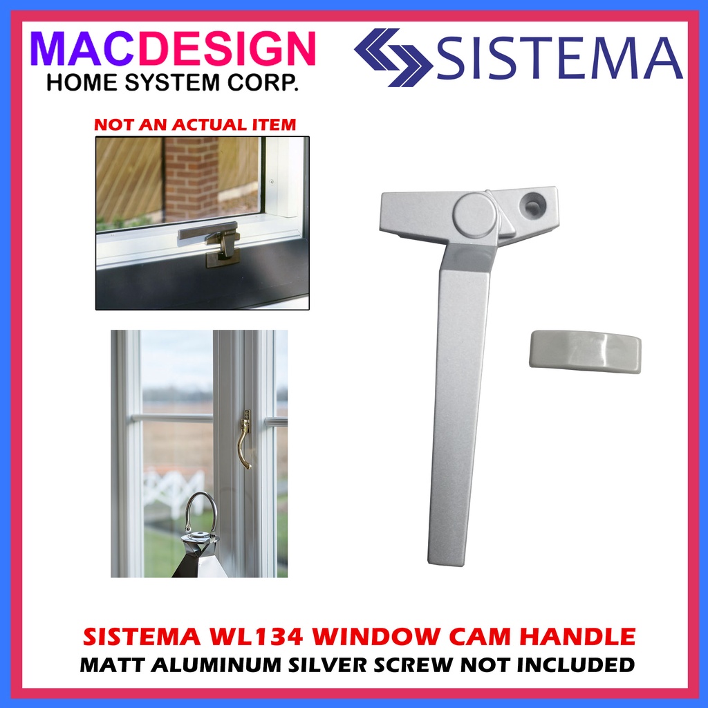 SISTEMA WL134 Window Cam Handle Matt Aluminum Silver Screw Not Included ...