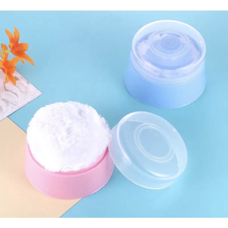 BABY TALCUM FACE and BODY POWDER CASE CONTAINER CASE WITH PUFF C