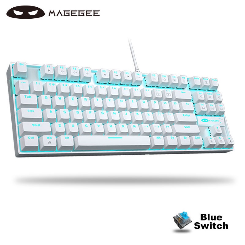 MageGee 75% Mechanical Gaming Keyboard Blue/Red Switch 87 Keys Full ...
