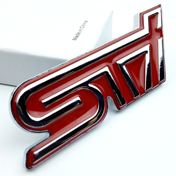 1 Piece Metal For STI Logo Car Modified Sticker Auto Decorative Rear ...