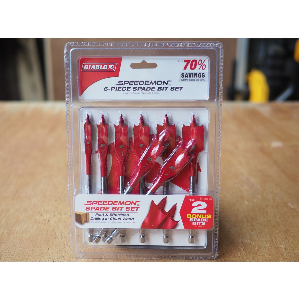 Diablo DSP2920S6+2 SPEEDemon 8Piece High Speed Steel Spade Bit Set