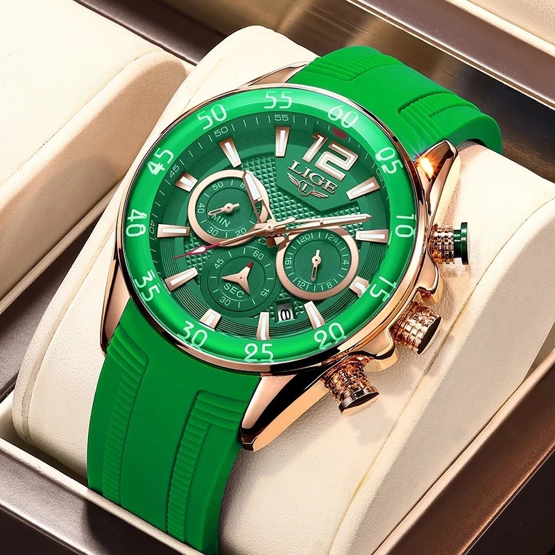 2021 Fashion Mens Watches LIGE Top Brand Luxury Silicone Sports