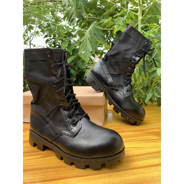 Black combat best sale boots payless