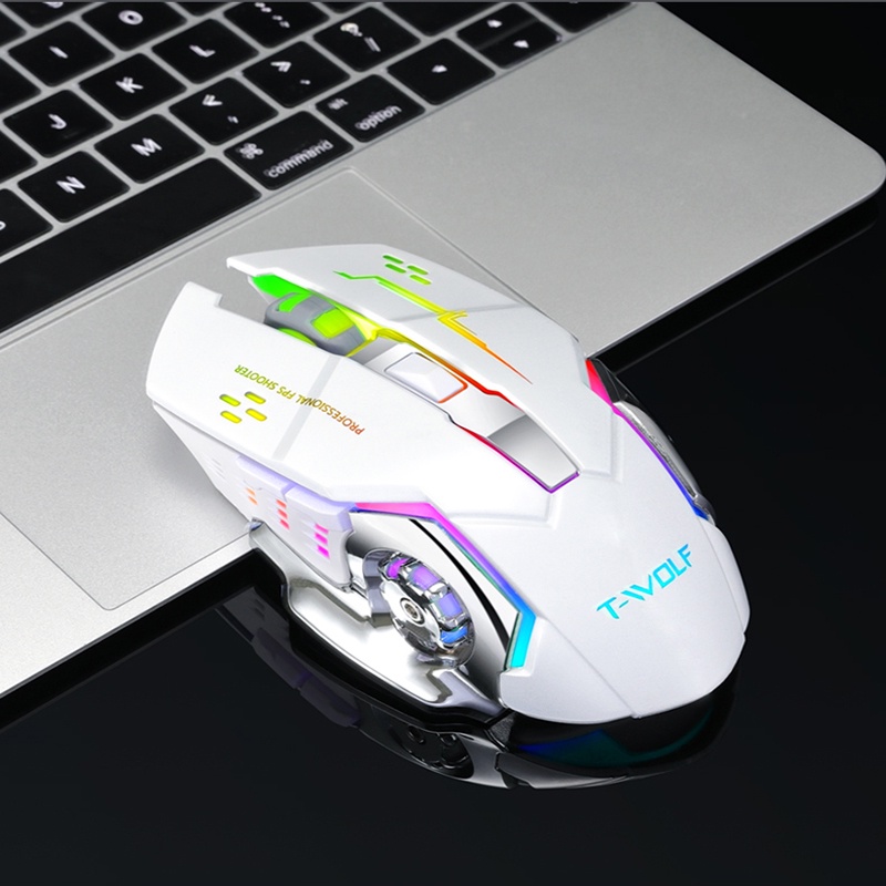 Q13 Wireless Gaming Mouse Mechanical Ergonomic 2400 DPI RGB Light Usb
