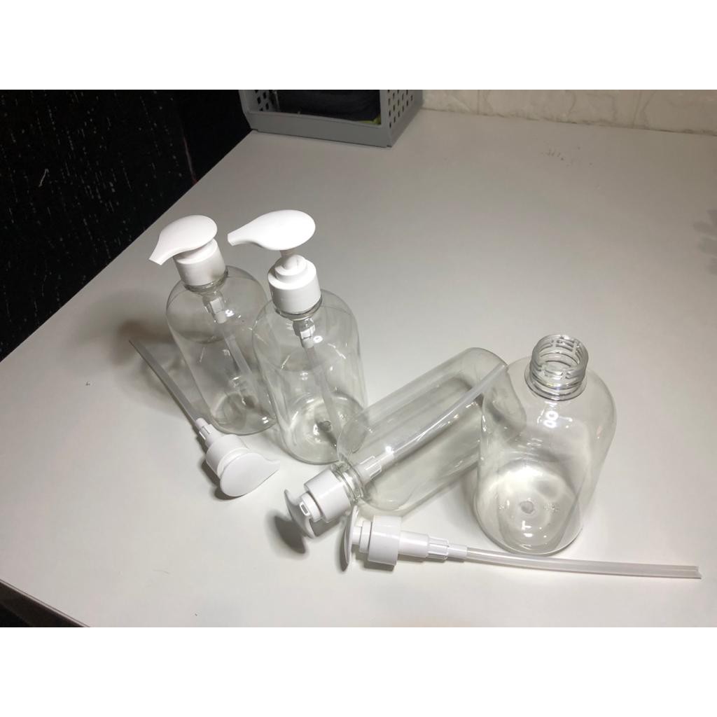 20 pcs Plastic Bottle 500ml Botol Plastik With Pump Head (White ...
