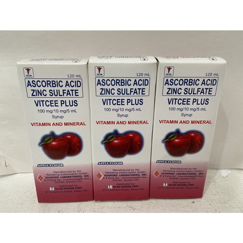 Ascorbic Acid Zinc Sulfate Vitcee Plus 120ml Shopee Philippines 6087