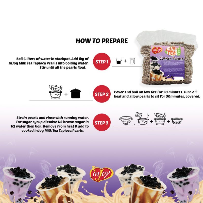 Injoy Tapioca Boba Black Pearls 1kg | Shopee Philippines