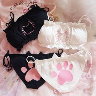 Anime Cos Sexy Cute Loli Girl Cotton Hollow Open Chest Cat Lace