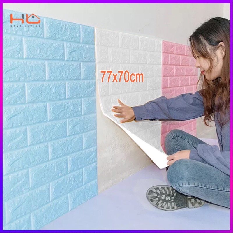 BIG size 70X77cm Wall Stickers PE Foam 3D WallPaper Brick safety