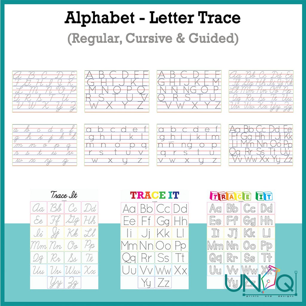 Laminated Tracing Alphabet Letters Cursive A4 Size Sh vrogue.co