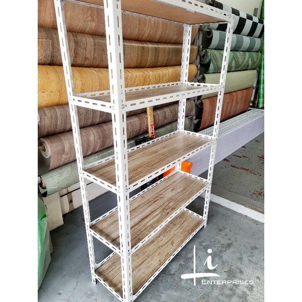 5 LAYERS STEEL RACK WITH SHELVES / SLOTTED ANGLE BAR RACK / METAL RACK ...
