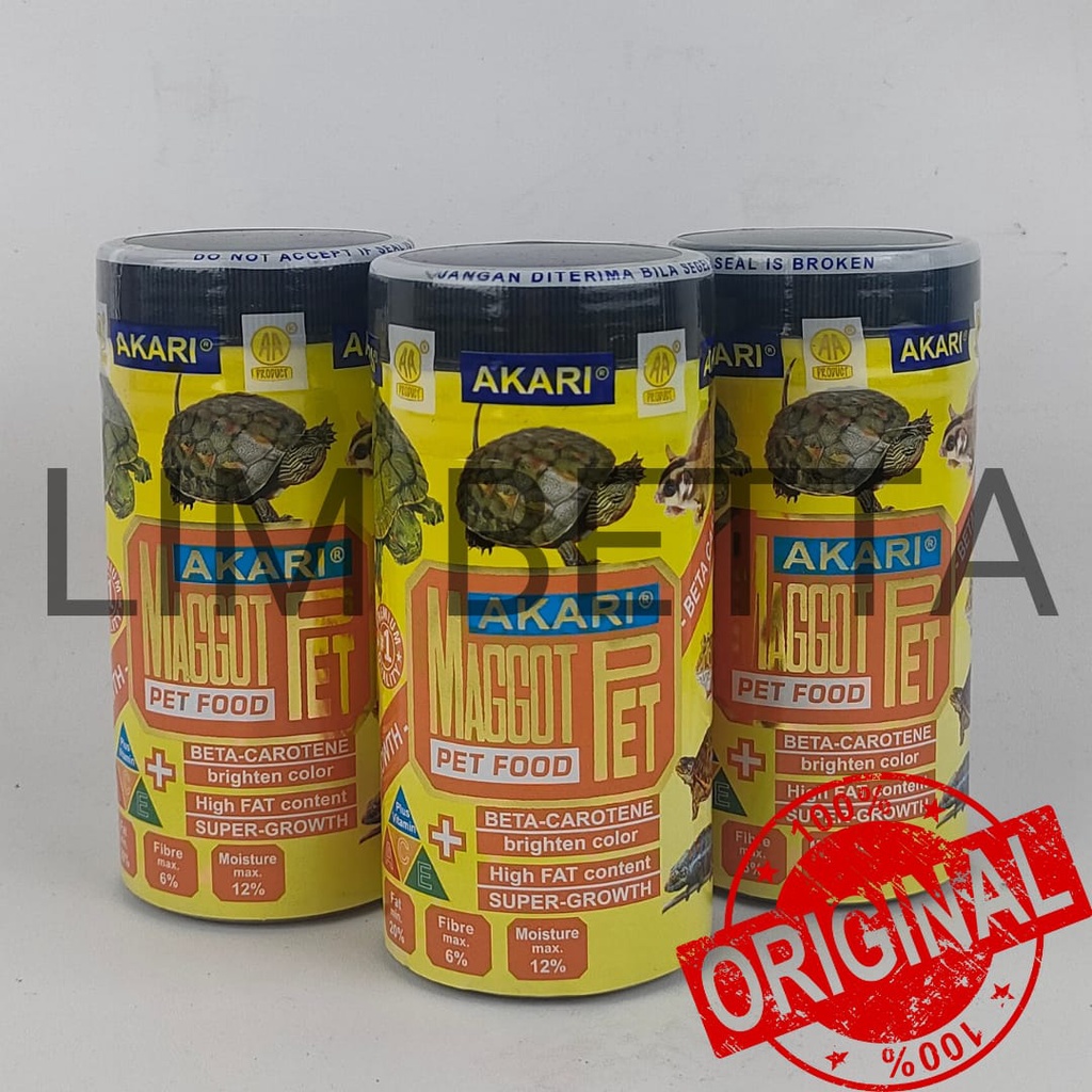 Akari MAGGOT PET 40gram SUPER GROWTH+BETA CAROTENE/Fish Food Shopee