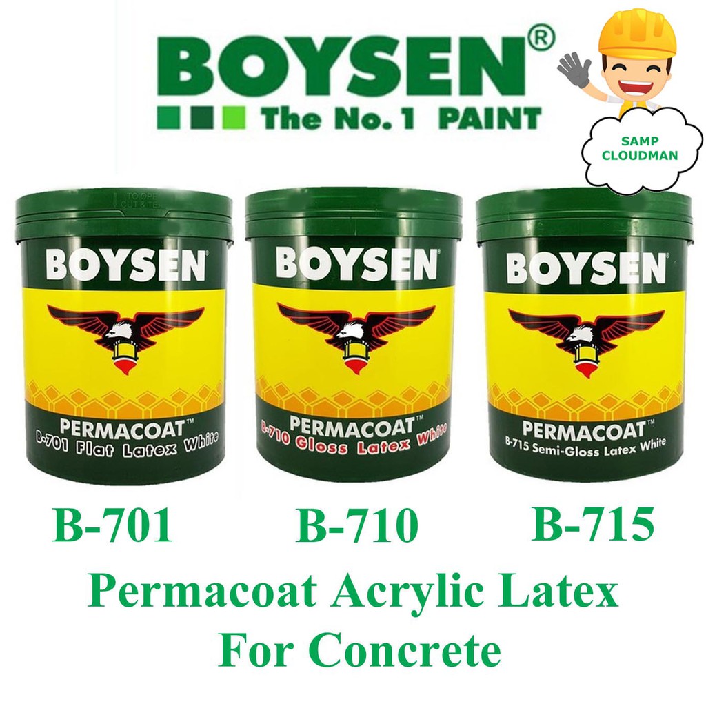 Boysen Permacoat Latex White Acrylic Paint Gallon Size 4 Liters