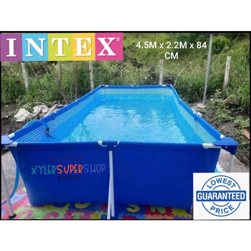 INTEX 4.5M RECTANGULAR STEEL FRAME POOL with FREEBIES! Shopee Philippines