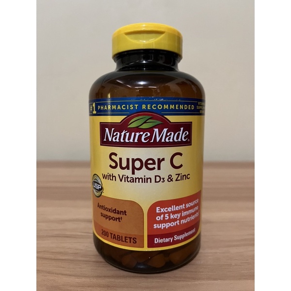 Nature Made Super C with Vitamin D3 and Zinc, 200 Tablets Shopee
