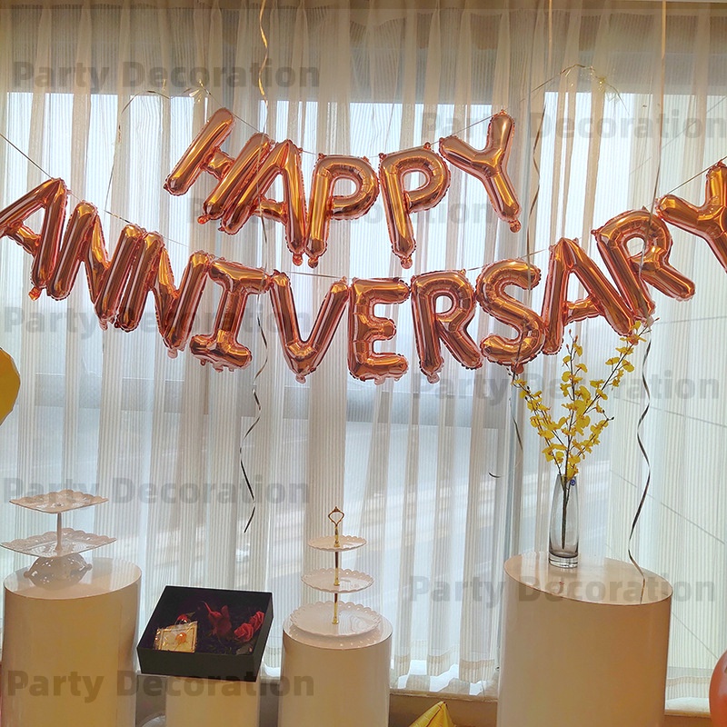 PartyForever JOHN Balloon Banner Big 16 Inch Gold Foil...