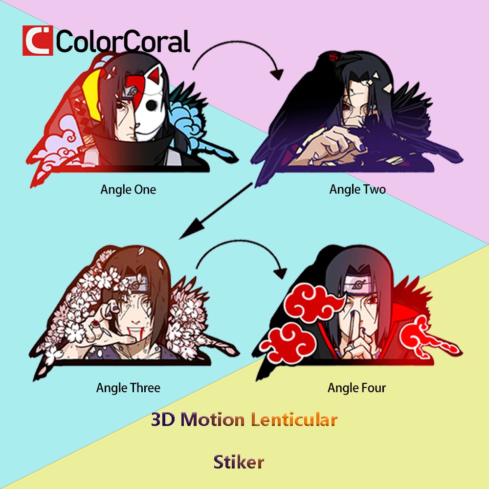 ColorCoral Itachi 3D Motion Stickers Anime Peeker Stickers Stickers For ...