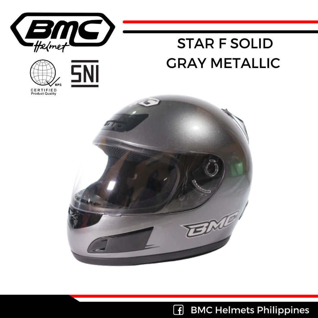 BMC Motorcycle Helmet Full Face Clear Visor - ICC and SNI Certified