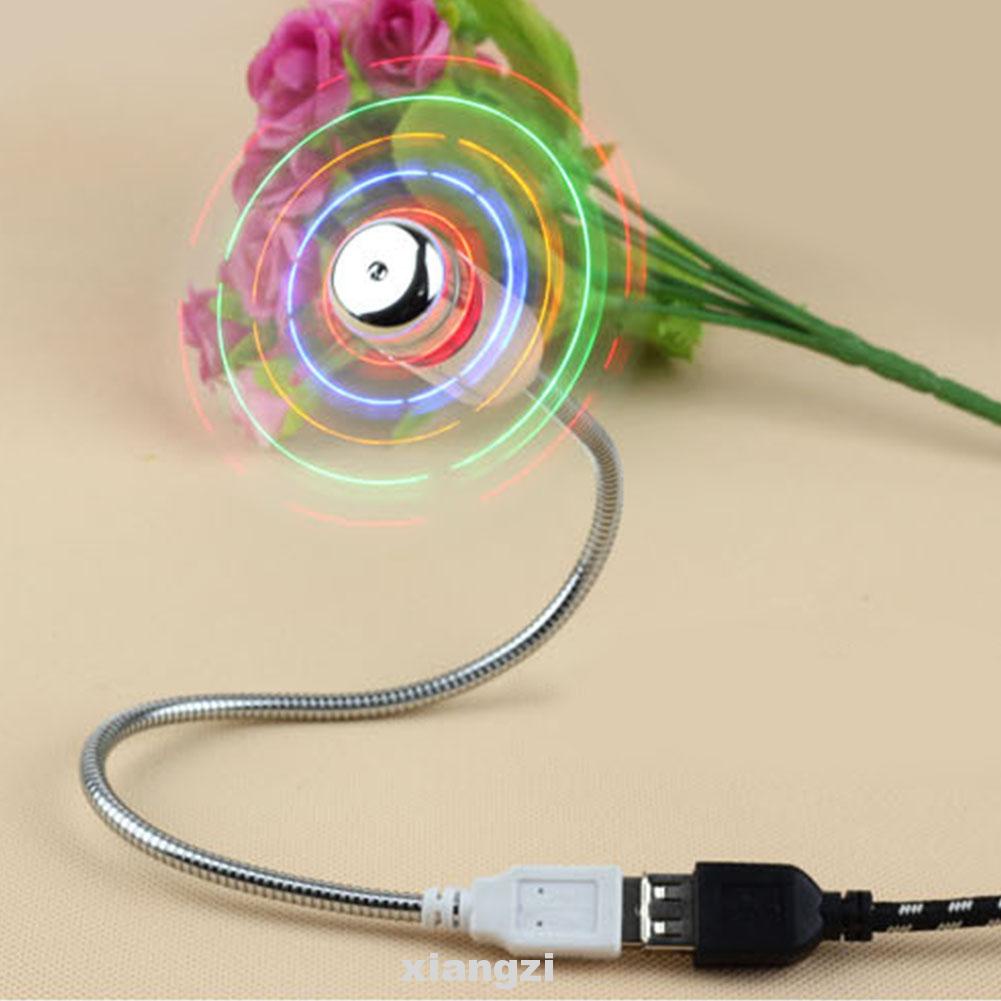 Mini LED USB Fan Program Light Flexible Cool Luminous Gooseneck Gift