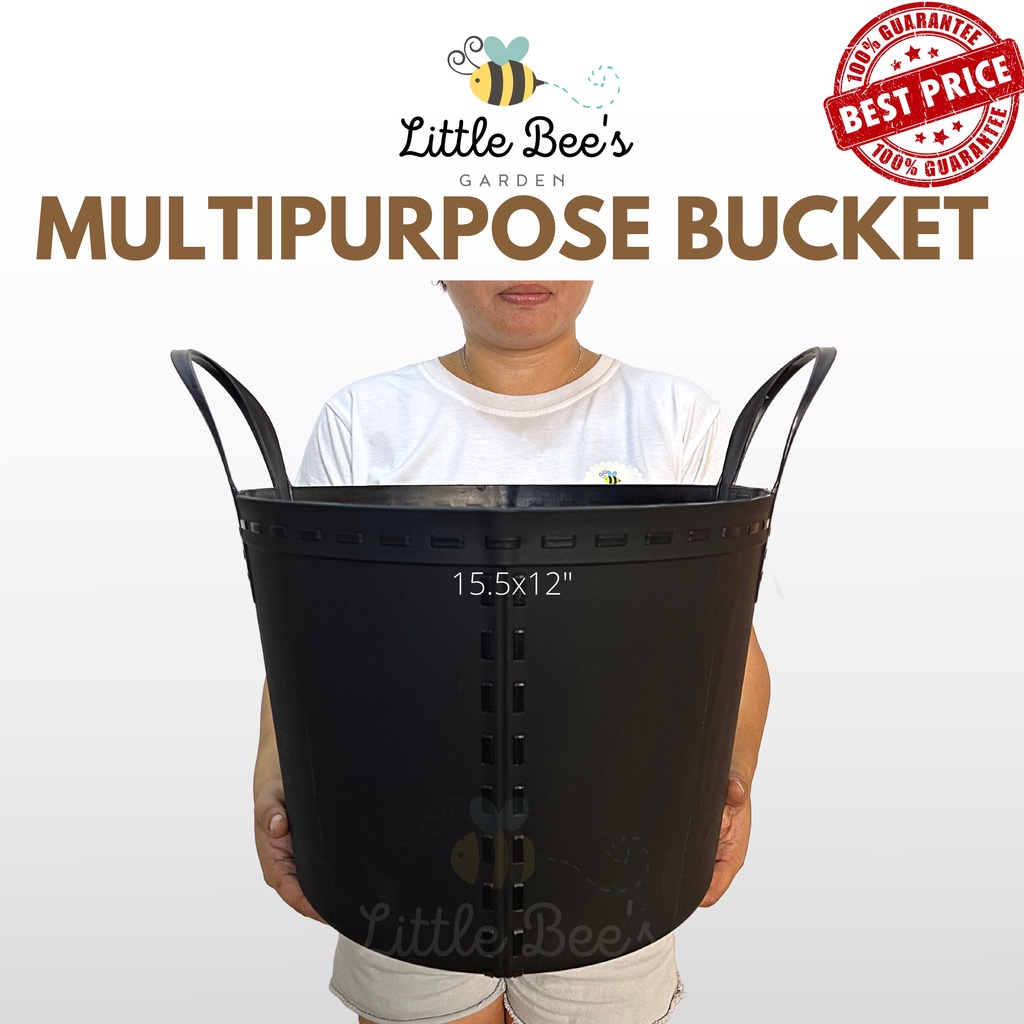 Multipurpose Bucket with Handle | Storage Basket | Black | White ...