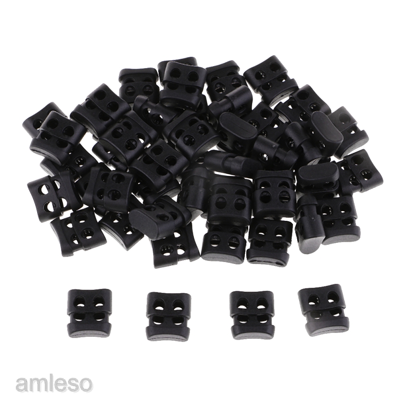 50pcs Double Hole Cord Locks Spring Toggle for Shoelaces Bag | Shopee ...