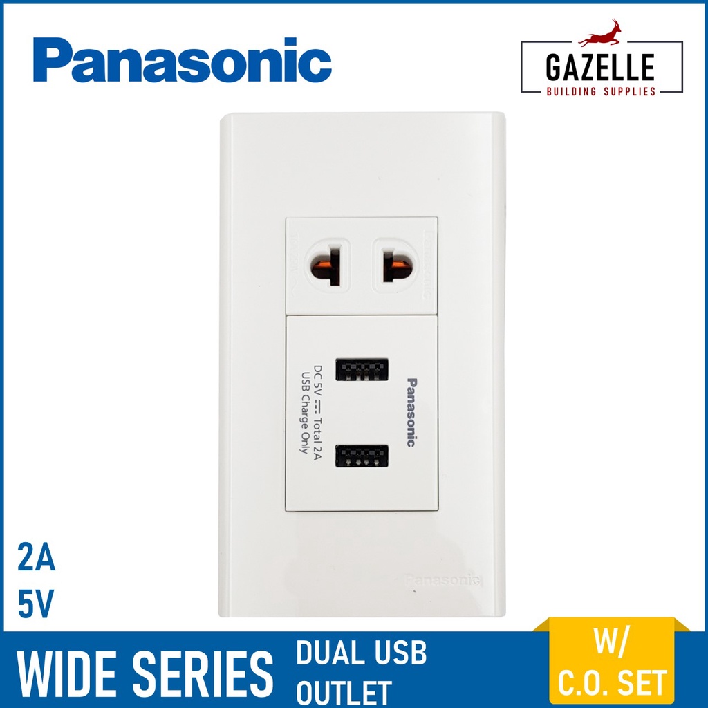 Panasonic Wide Series USB Outlets 5V 22.4A Fast Charge Shopee