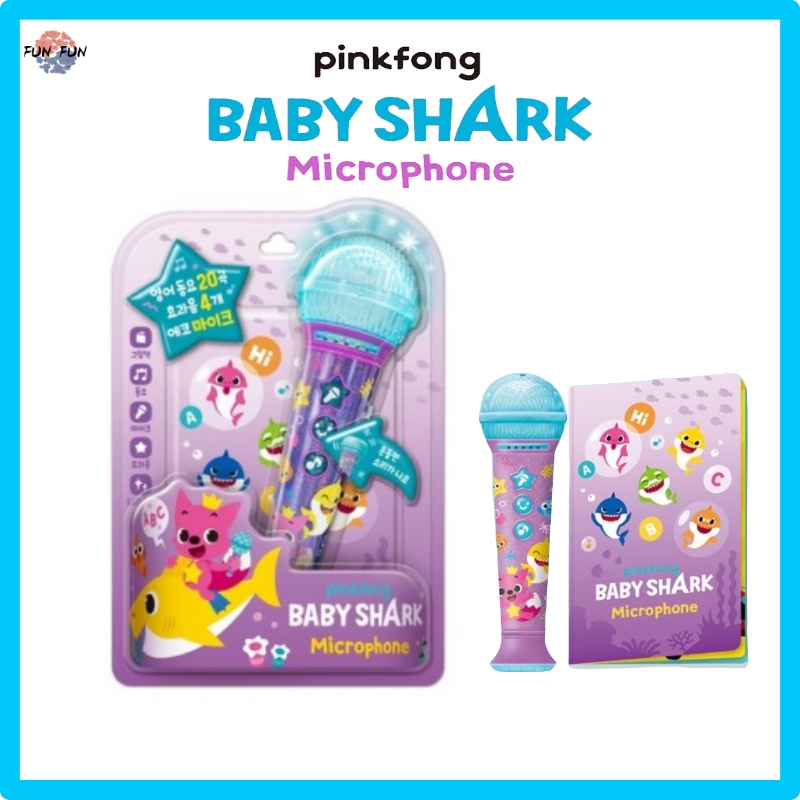 PinkPong Shark Family Baby Shark Microphone English Version | Shopee ...