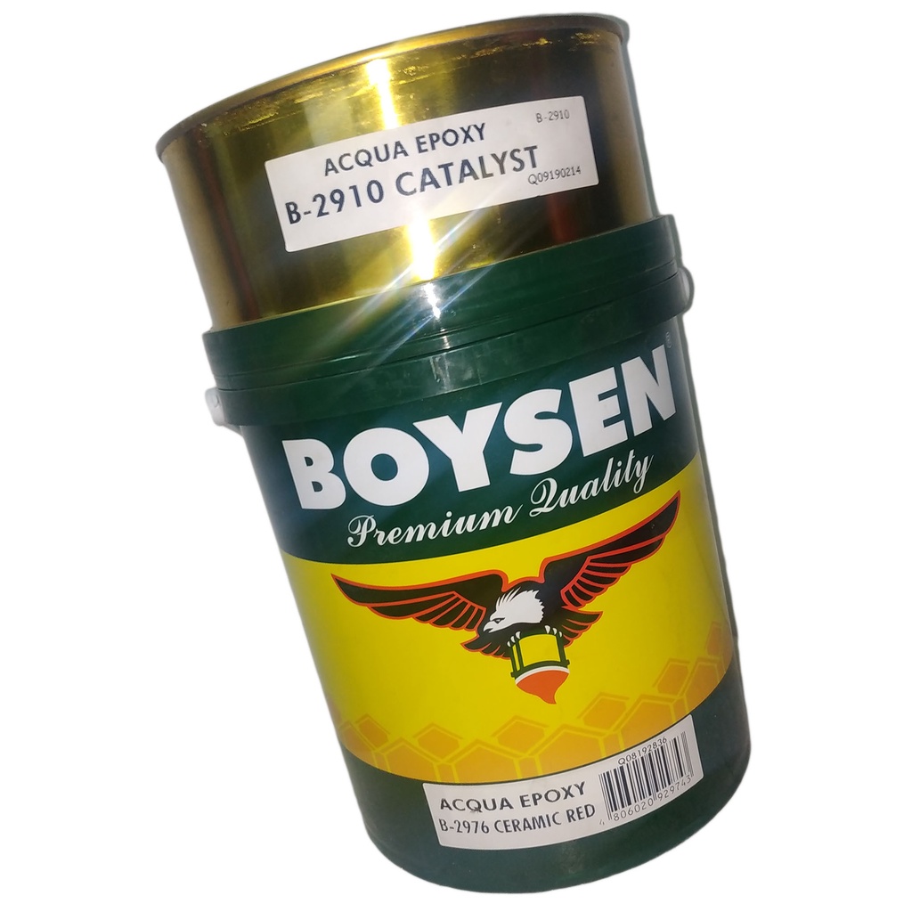 ( 4 LITER ) BOYSEN ACQUA EPOXY CERAMIC RED B-2976 WITH CATALYST B-2910 ...