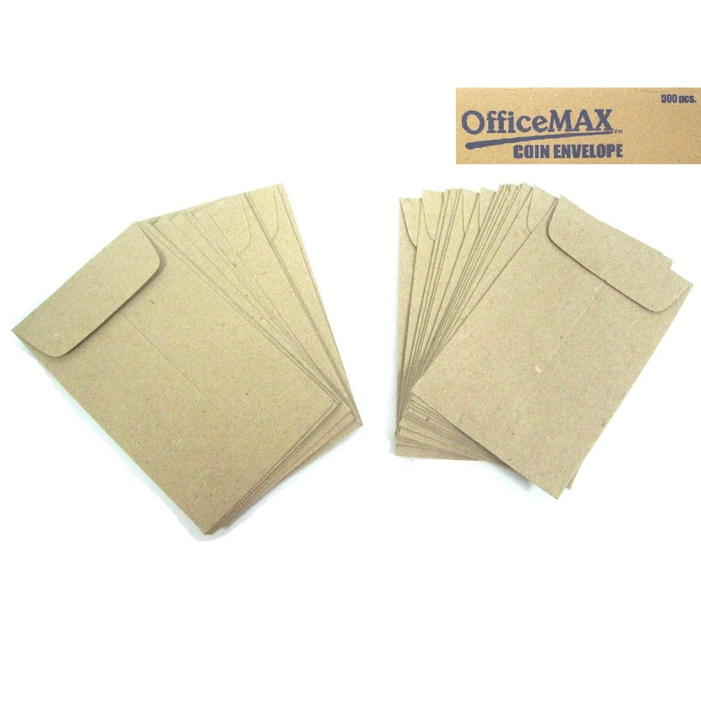 500 Pieces Kraft paper coin envelop size 7.5cm x 12.5cm #4 ½ | Shopee ...