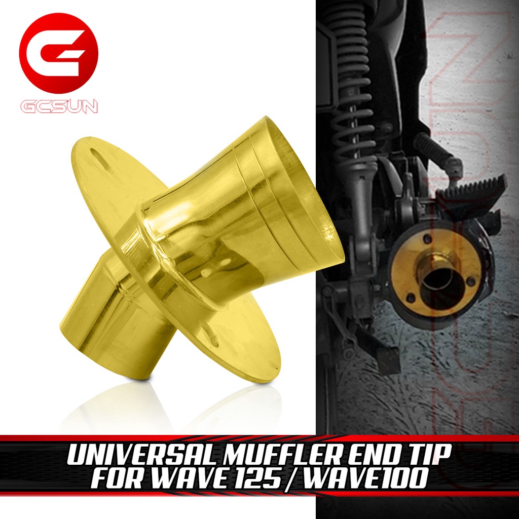 GOLD MUFFLER TIP FOR WAVE 125/WAVE 100 GCSUN MOTORCYCLE Shopee