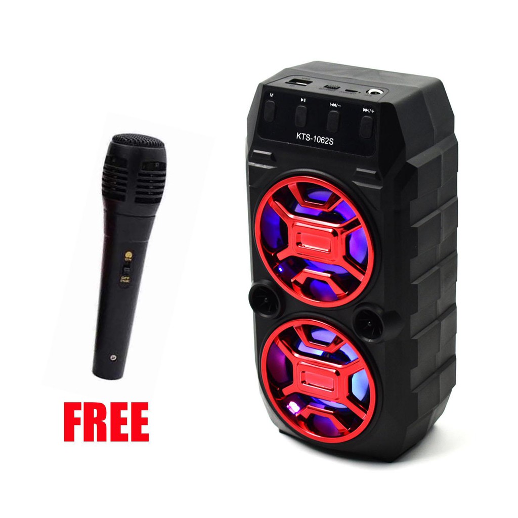 Karaoke Stereo KTS-1062 Dual Portable Wireless Bluetooth Speaker With ...