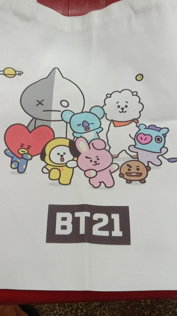Donald Duck canvas tote bag BT21 Jungkook JHope Jimin Taehyung RM Jin Suga