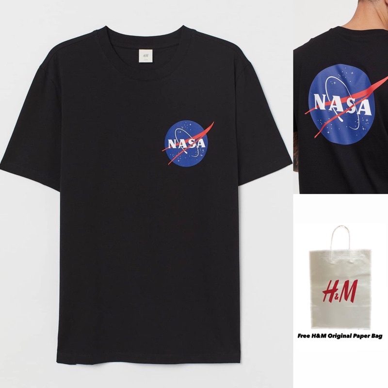 Nasa GLOBAL BLACK T SHIRT H M Shopee Philippines