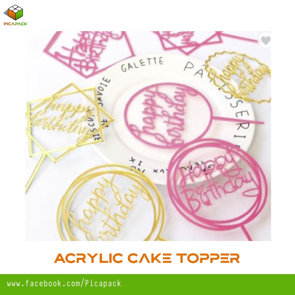1pc Acrylic Cake Topper Birthday Cake Topper Happy Party Needs Cupcake ...