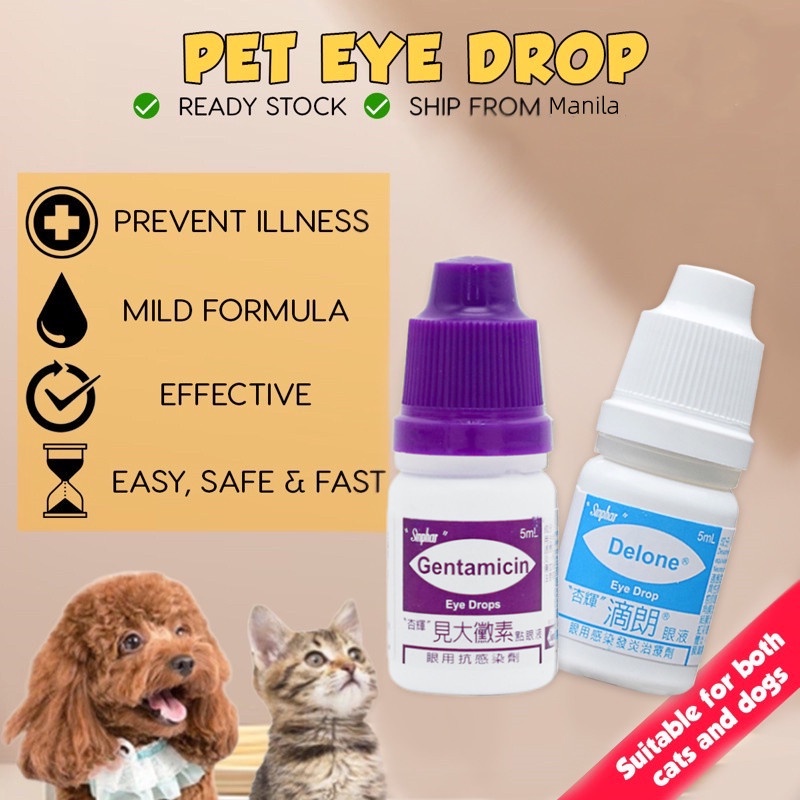 SINPHAR Delone Eye Drops for Pets 5ml Treat eye inflammation | Shopee ...