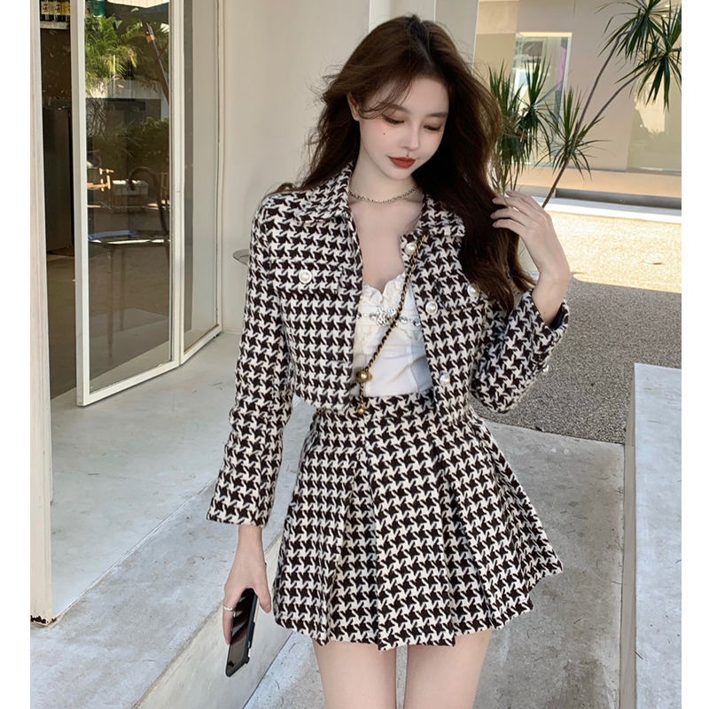 Ladies Classy Two-Piece Suit Female Hong Kong Style Retro Autumn New ...