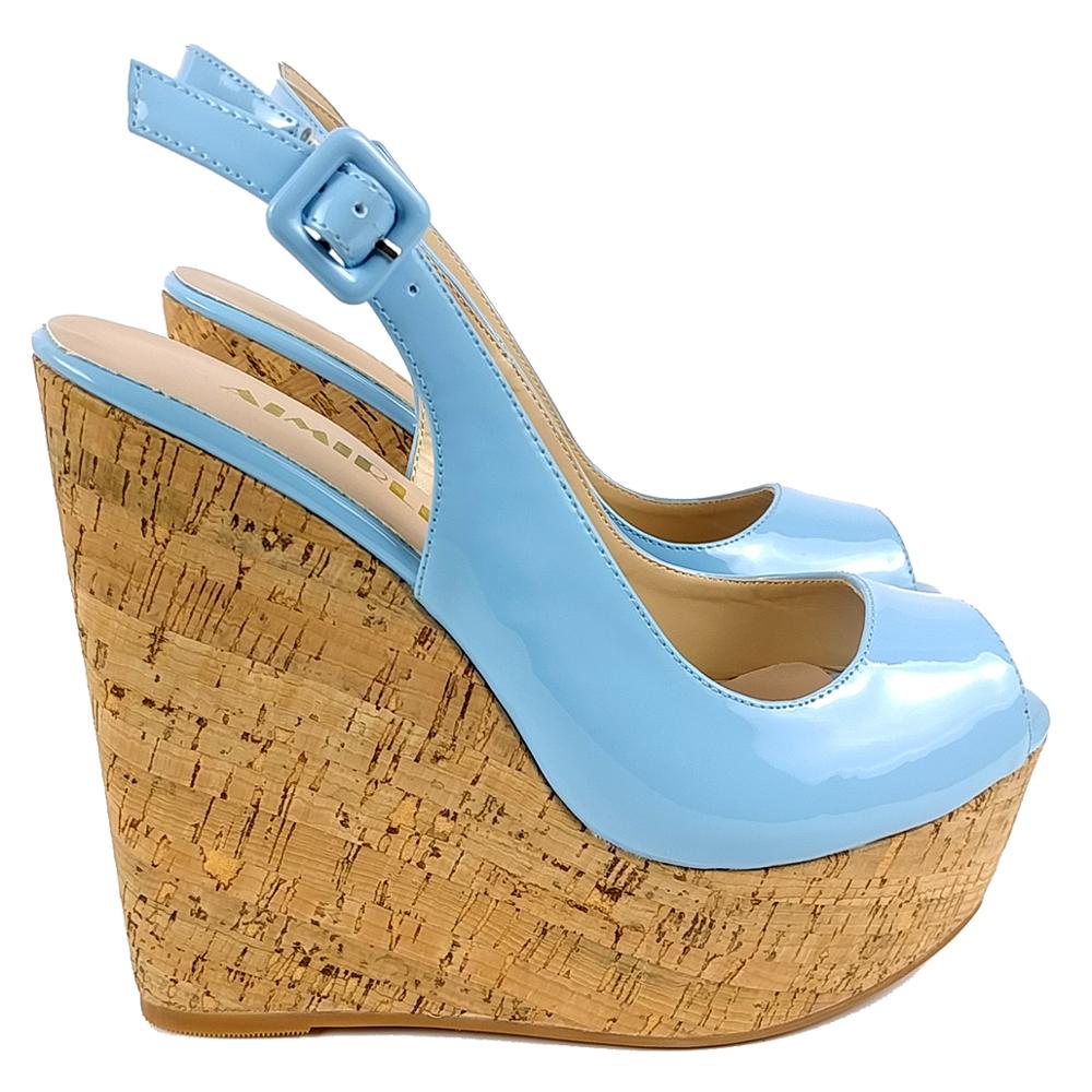 High heel 2024 cork wedges