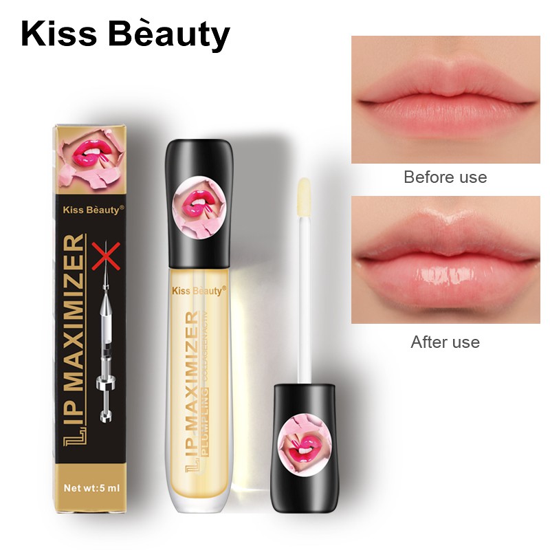 Kiss Beauty Plumping Lip Serum Lip Plumper Instant Volumising Lip Gloss ...