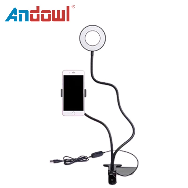 Andowl LED Lab Phone Holder For Selfie For Live Broadcasting Ring Light
