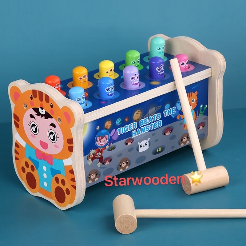 Tiger hamster whack a mole Montessori Toys for Toddlers Learning Fine Motor  Skills for gift