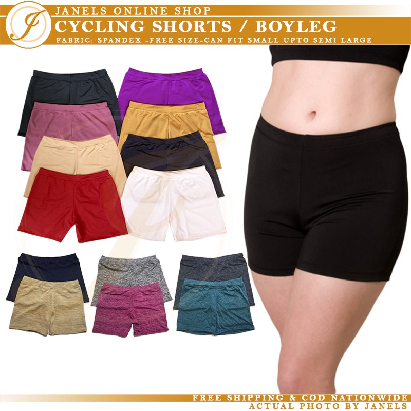 Women s Cycling Short Boyleg Shorts Plain Acid Color