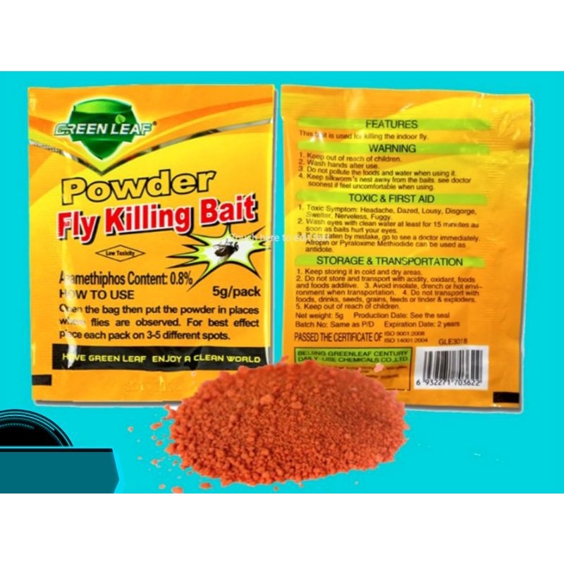 (1pack) Green Leaf Powder Fly Killing Bait Powder Langaw Killer COD