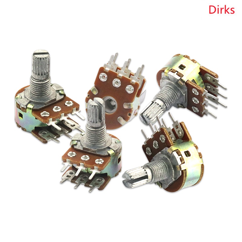 5pcs 2k 5k 10k 20k 50k 100k 500k 6pin 15mm potentiometer wh148 double ...