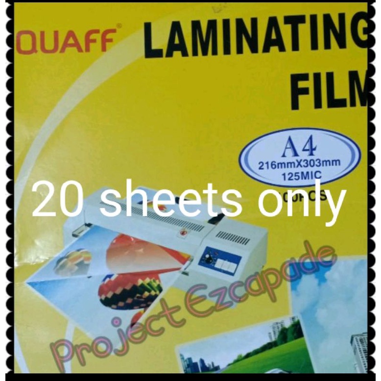 a4 laminating film / pouch for hot laminators 20 sheets. FREEBIES with